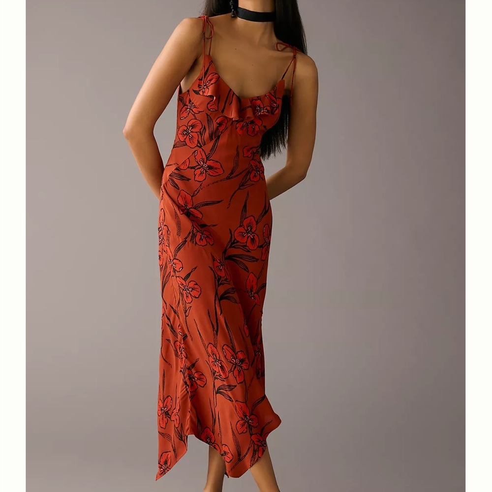 Anthropologie Red and Black Maxi Sundress Sleeveless